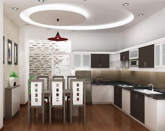 trần thạch cao phòng bếp